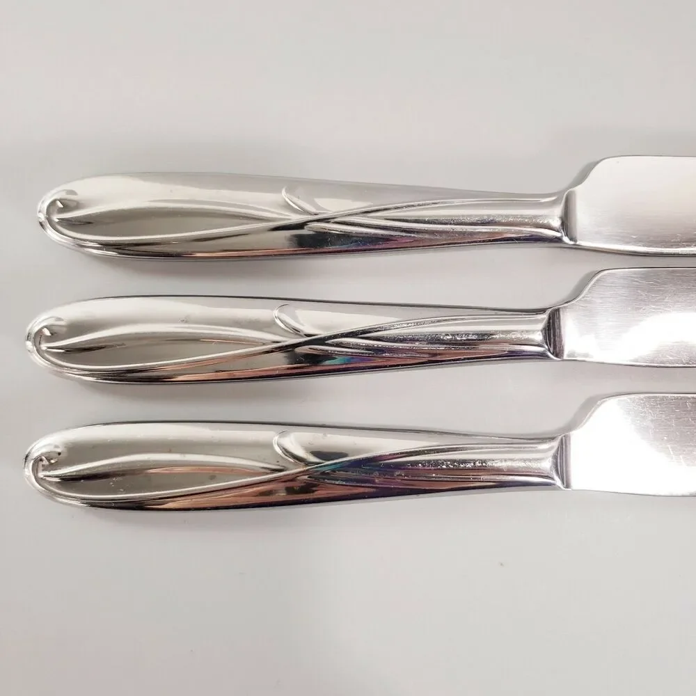 Mikasa Cocoa Blossom Pattern Serving Dinner Knives18/10 Stainless Steel Flatware